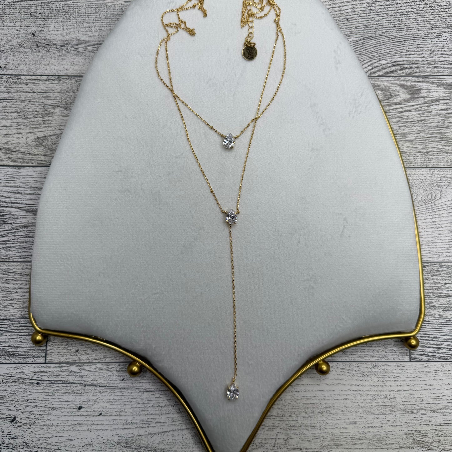 Dainty Double Layer Teardrop Necklace | Erika Williner Designs
