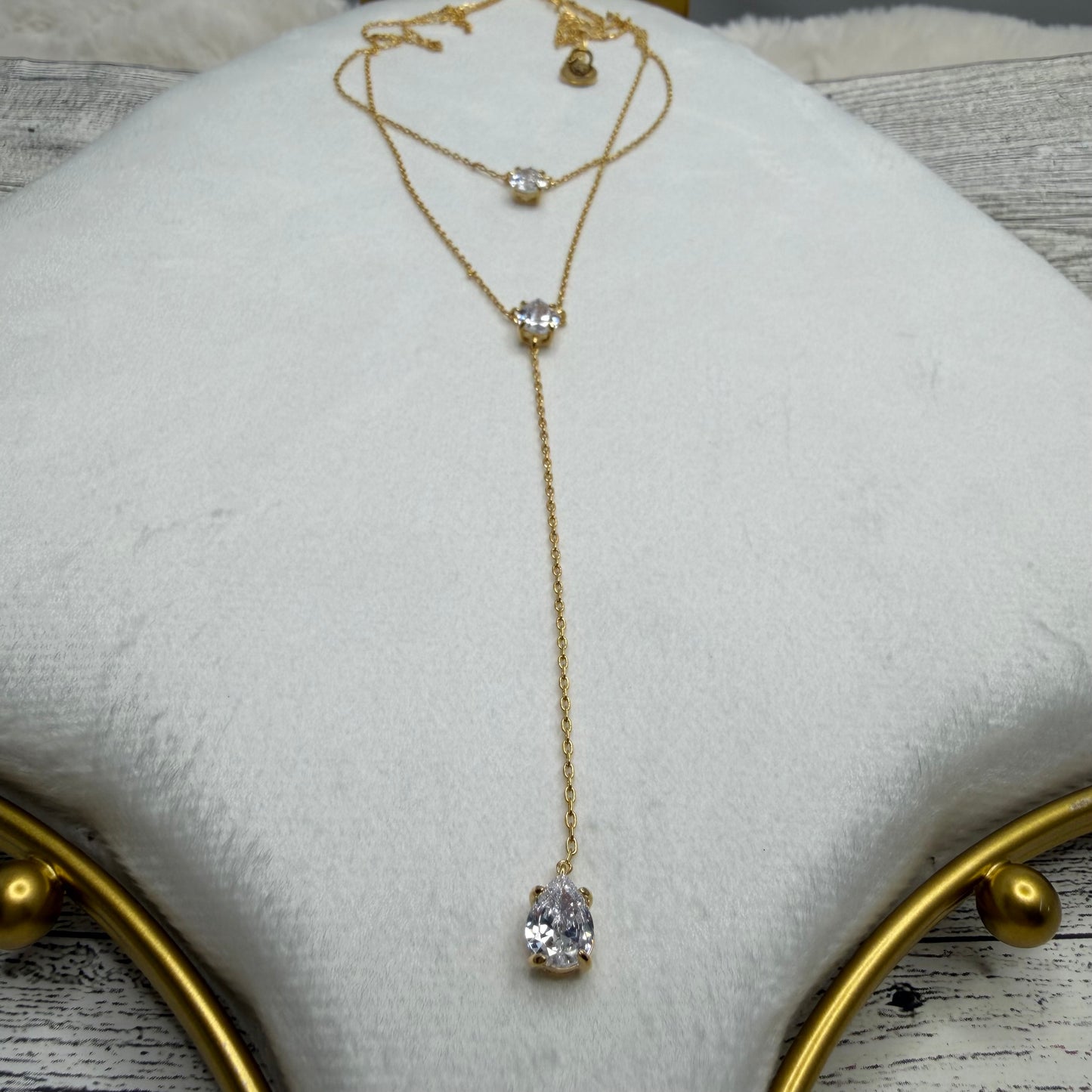 Dainty Double Layer Teardrop Necklace | Erika Williner Designs