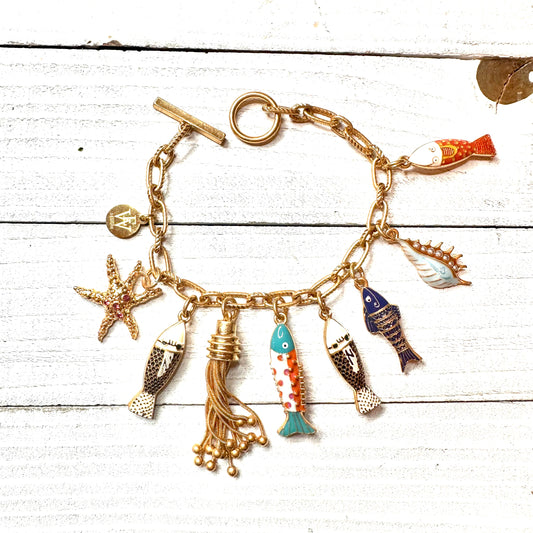 Charm Bracelet with Enamel Fish | Erika Williner Designs