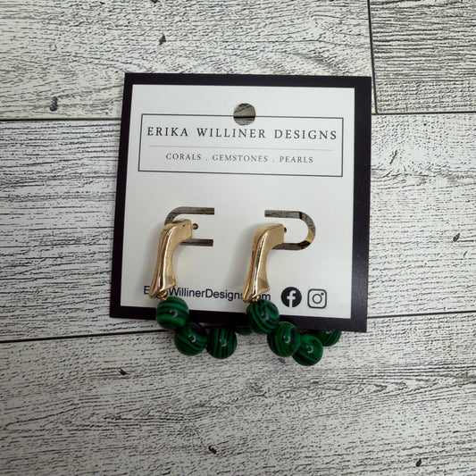 Green malachite beaded earrings | Erika Williner Designs