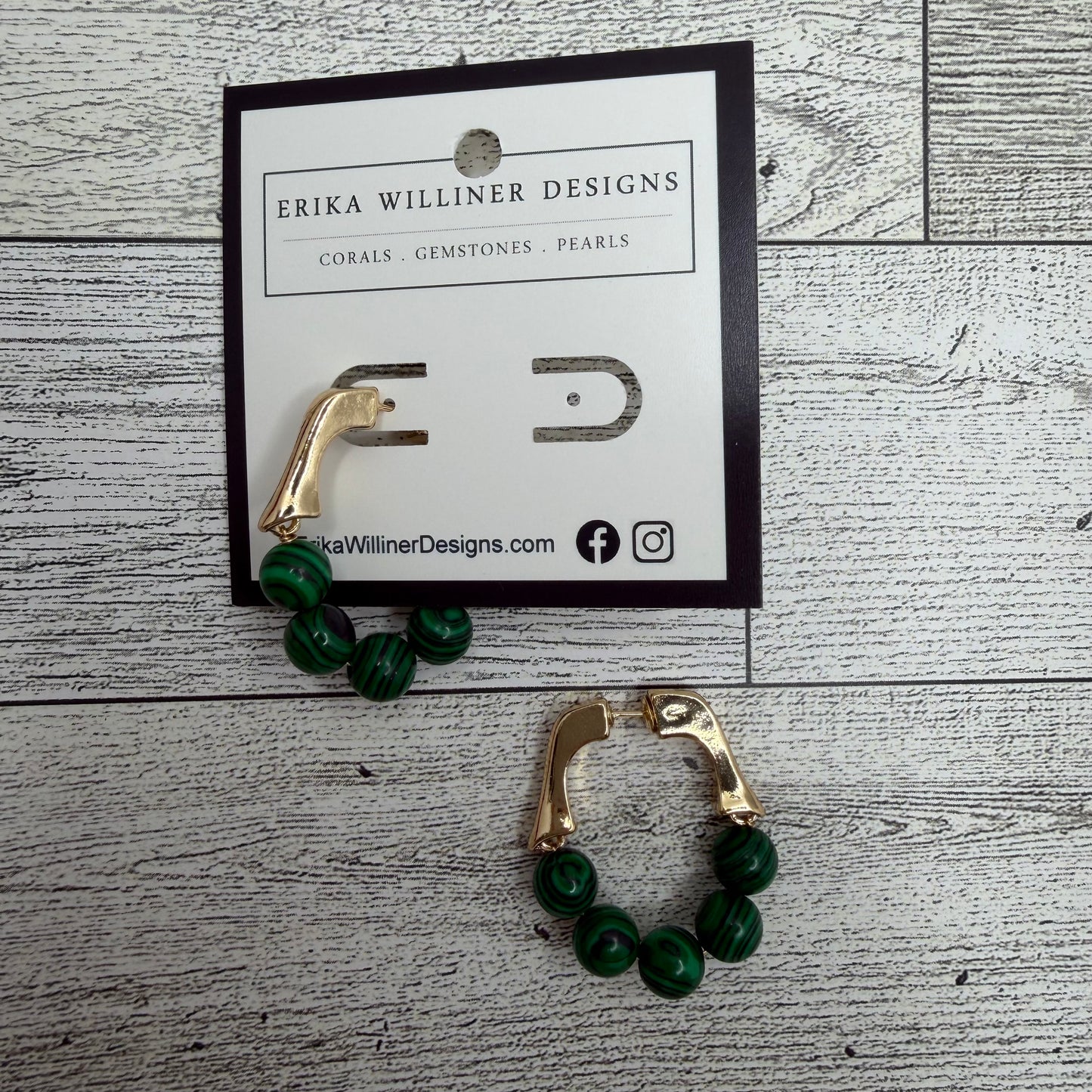 Green malachite beaded earrings | Erika Williner Designs