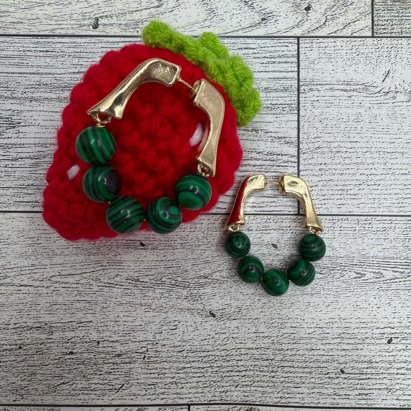 Green malachite beaded earrings | Erika Williner Designs