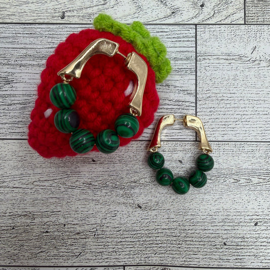 Green malachite beaded earrings | Erika Williner Designs