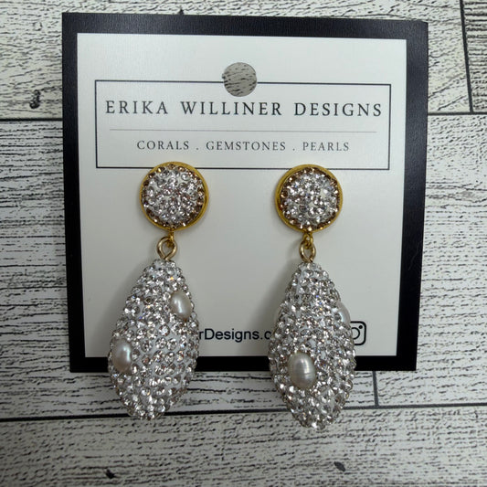 Embellished Elongated Bead Earrings | Erika Williner Designs