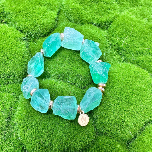 Fluorite bead stretchy bracelet 430-17   | Erika Williner Designs