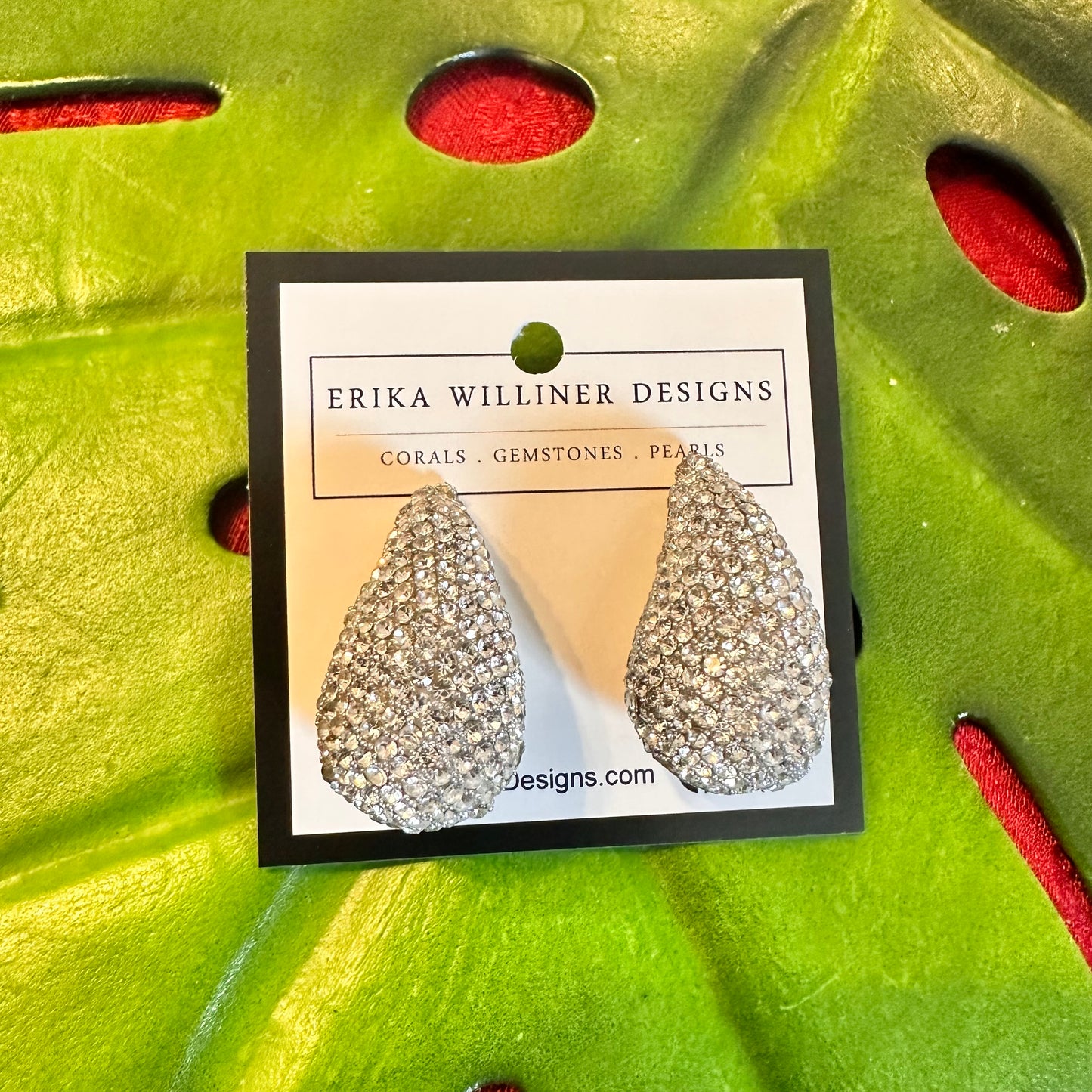 B Earrings Pave Embellished 230-21 | Erika Williner Designs