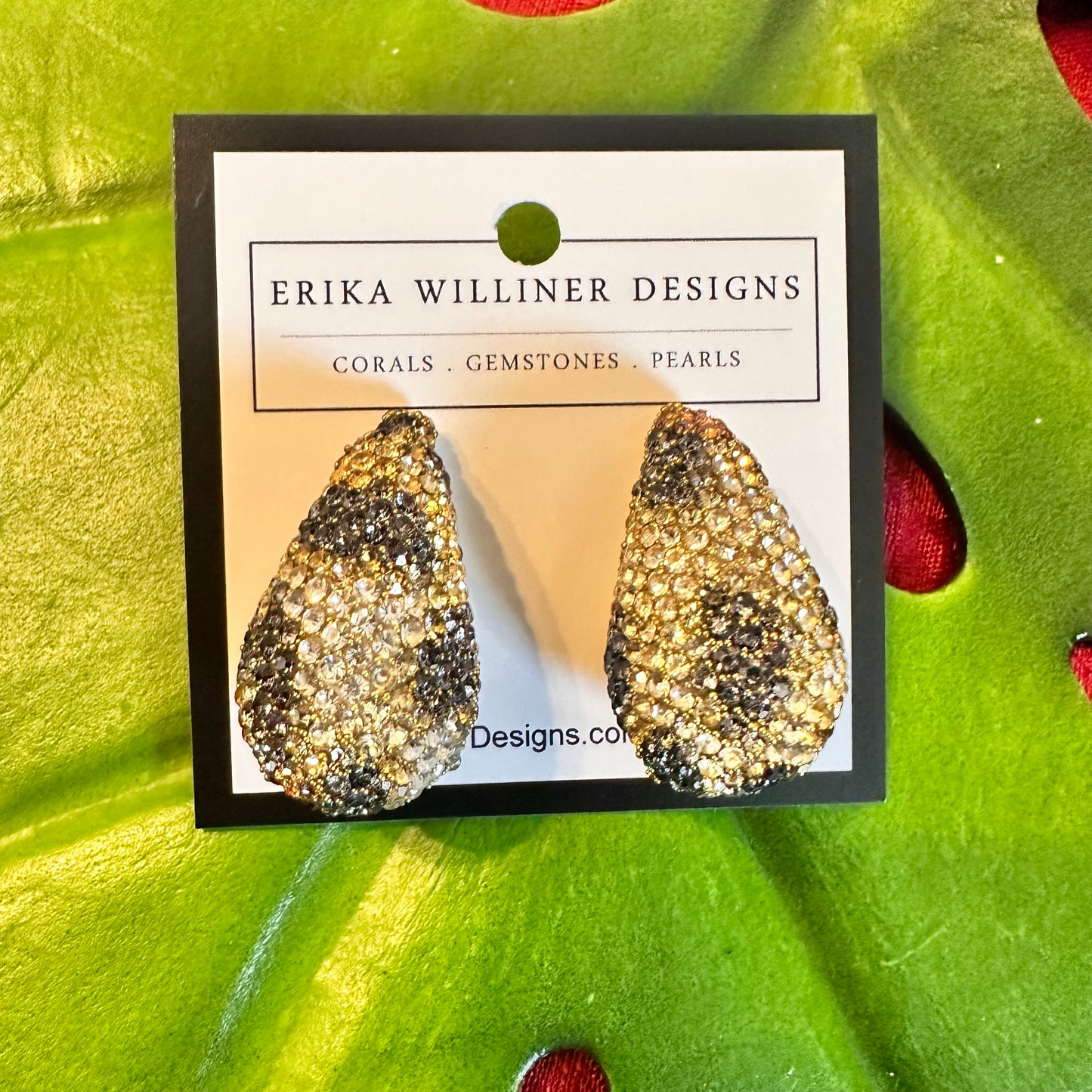 B Earrings Pave Embellished 230-21 | Erika Williner Designs