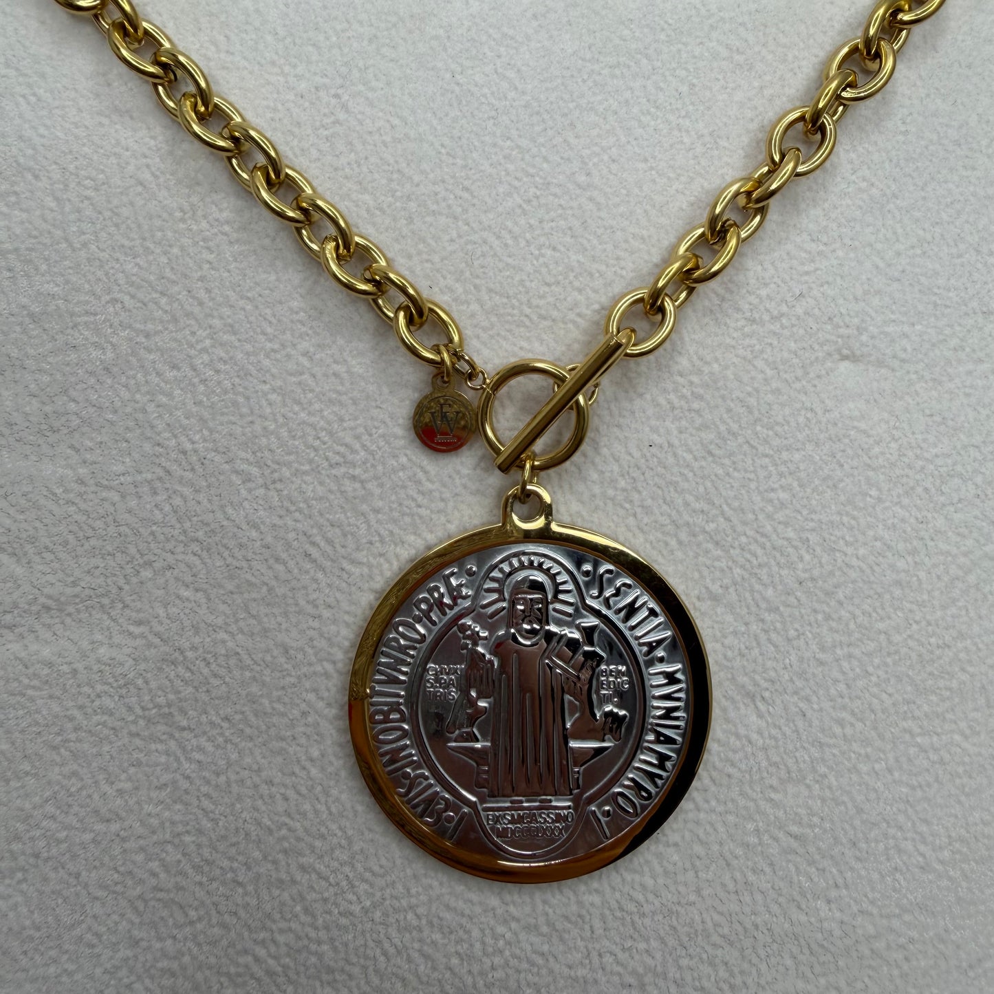 Saint Benedict Big Medallion Necklace | Erika Williner Designs