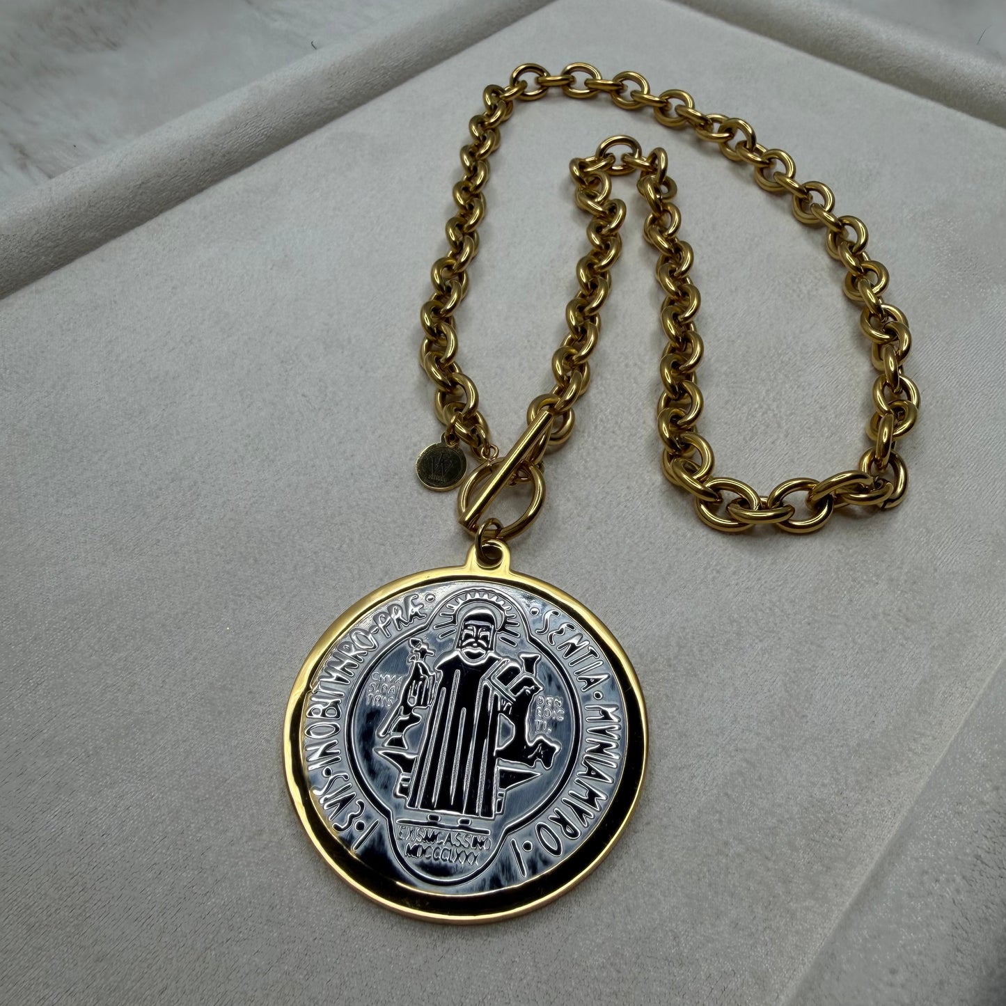 Saint Benedict Big Medallion Necklace | Erika Williner Designs