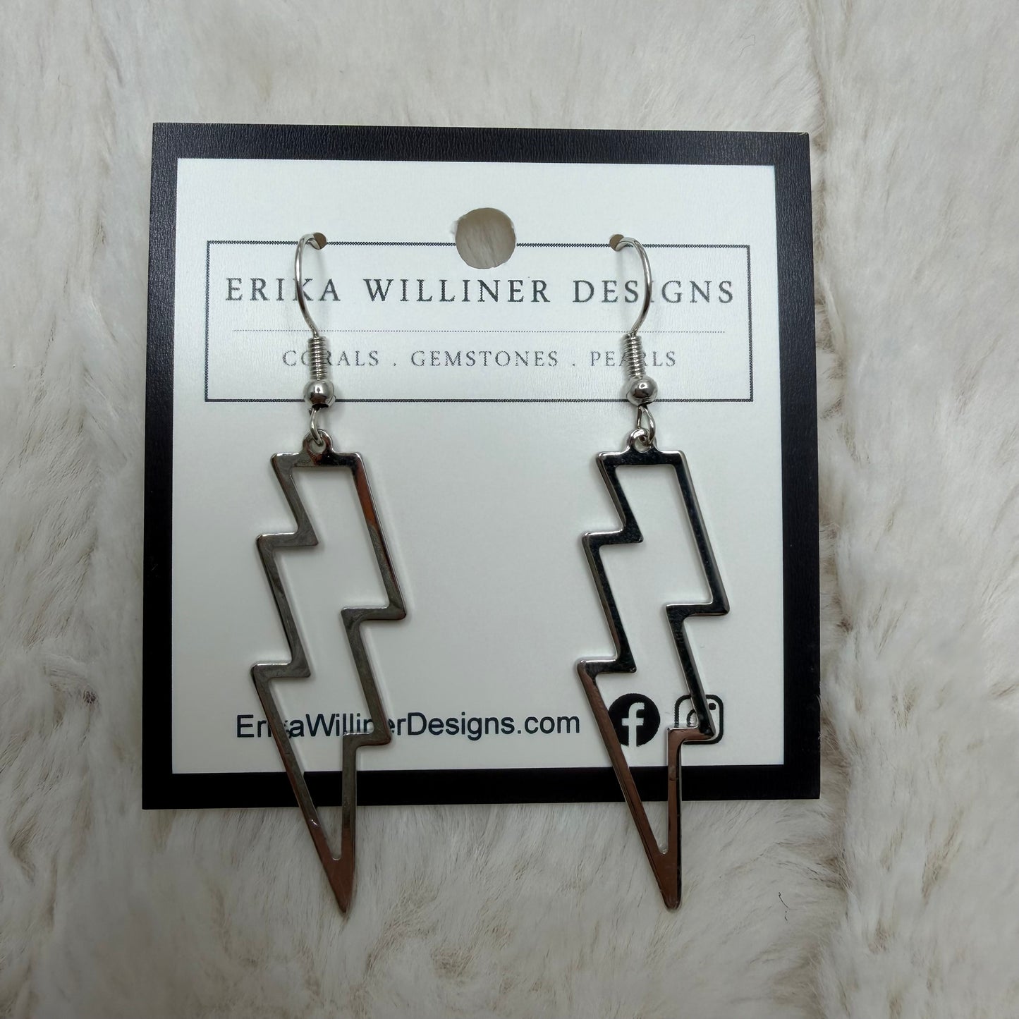 Metal Cut Out Lightning Bolt Earrings | Erika Williner Designs