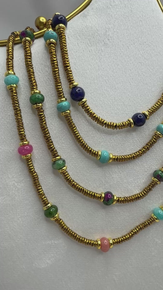 Hematite and Gemstone Necklace | Erika Williner Designs