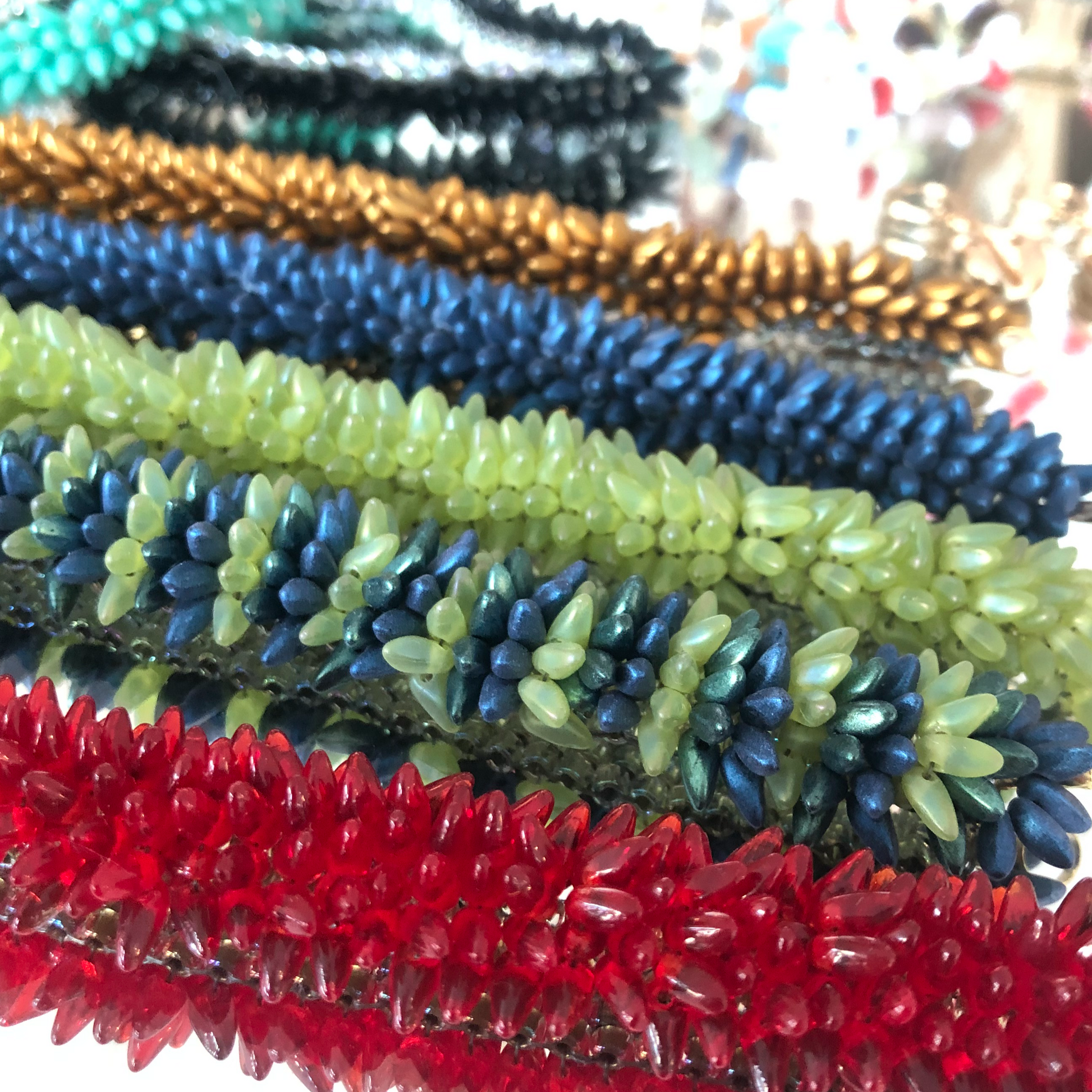 Glass beads caterpillar bracelets