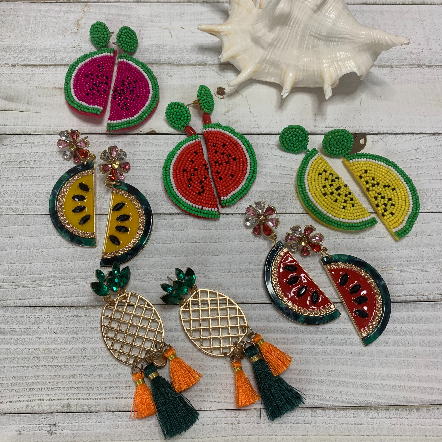 Beaded Fruit Earrings 230-18 | Erika Williner Designs