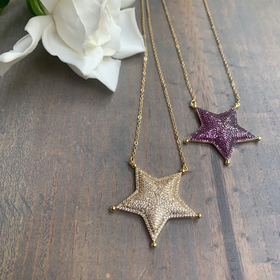Star Pave Crystal Necklace