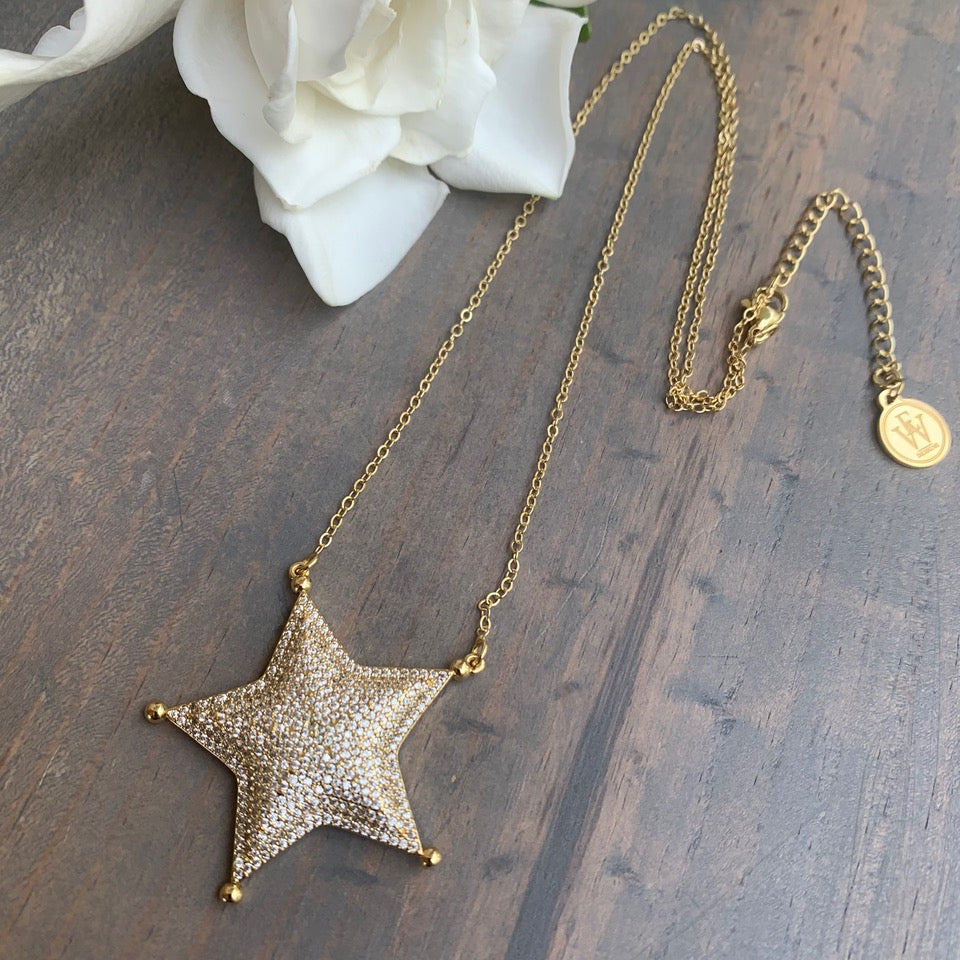 Star Pave Crystal White Necklace