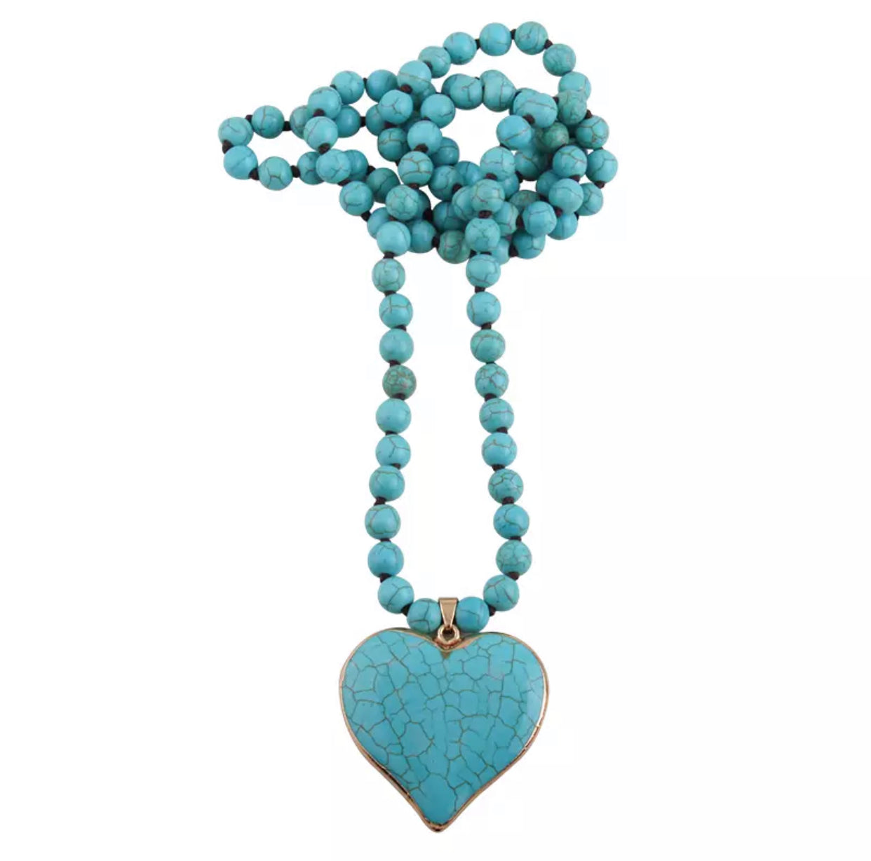 turquoise stone heart pendant necklace