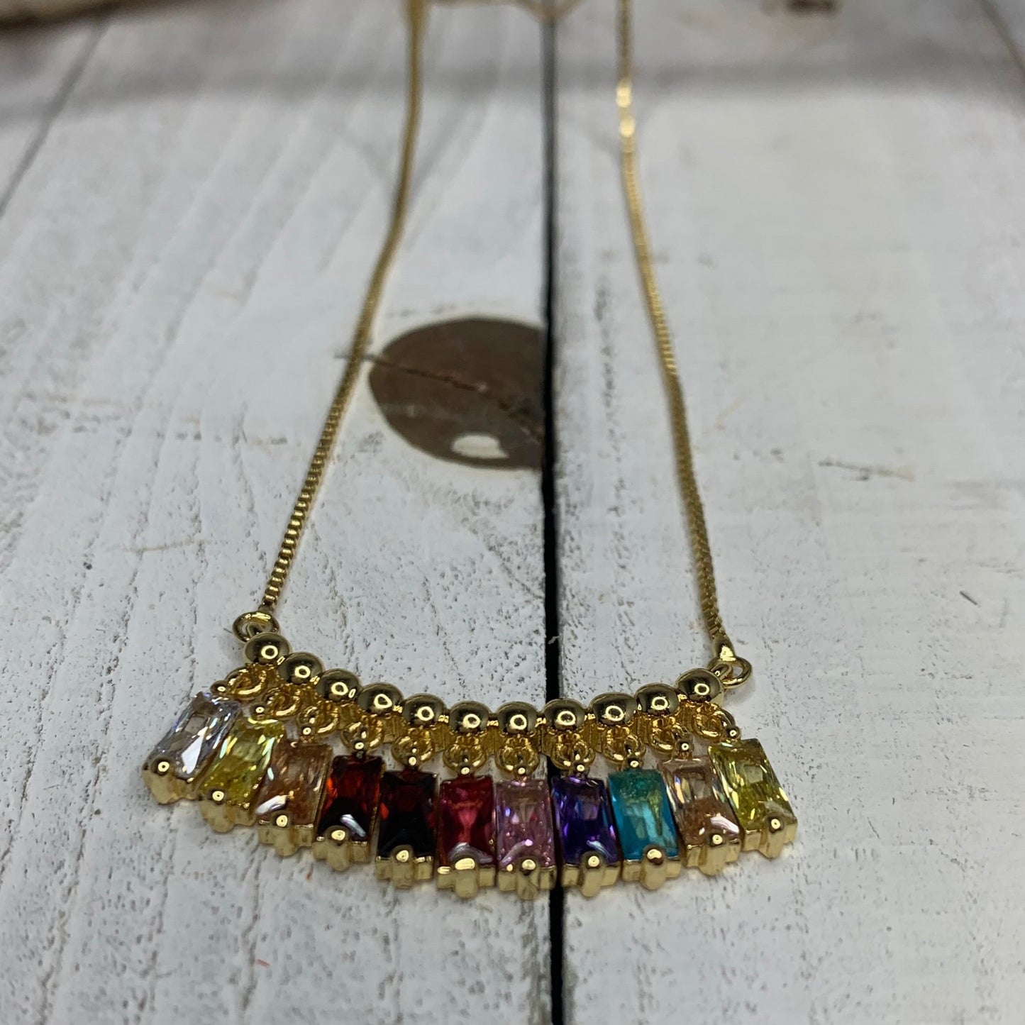 Multicolor Cubic Zirconia Crystals Necklace