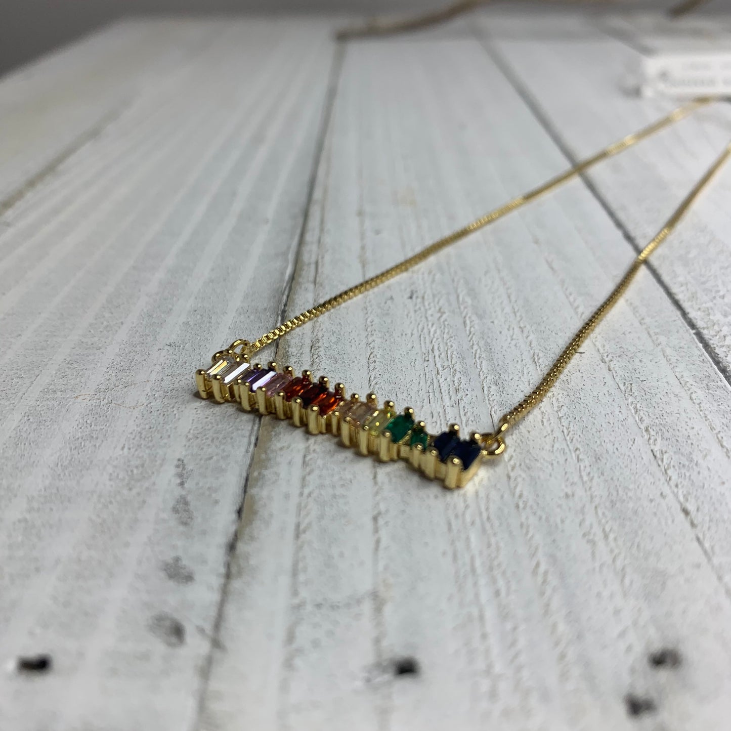 Erika Williner Designs - Multicolor Zircon Bar Necklace