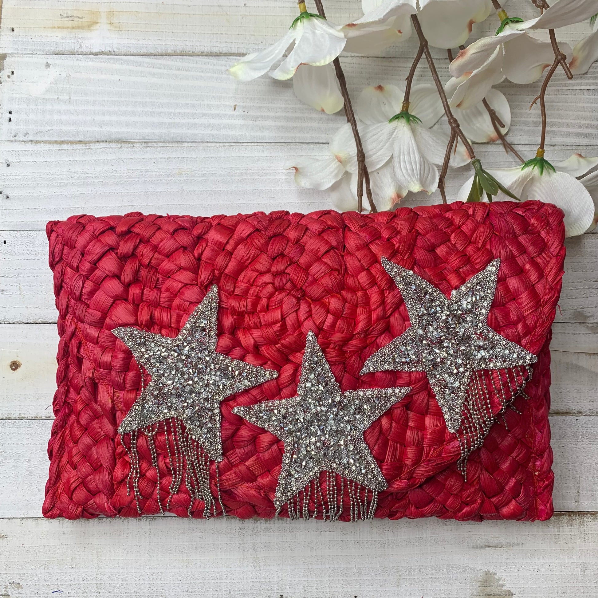 Clutch with crystals stars