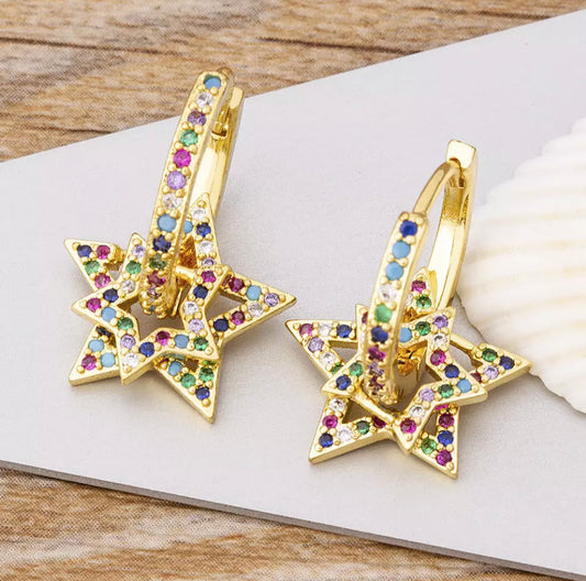small multicolor hoop earrings