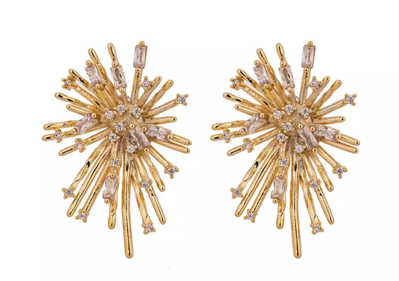 front view of star earrings