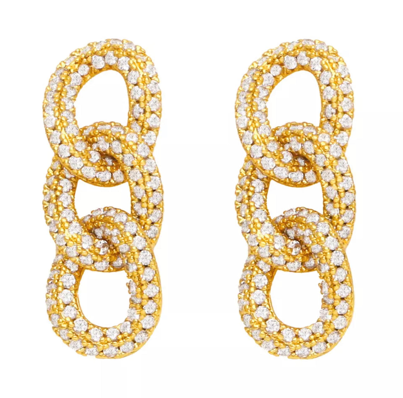 Clear chain link earrings 