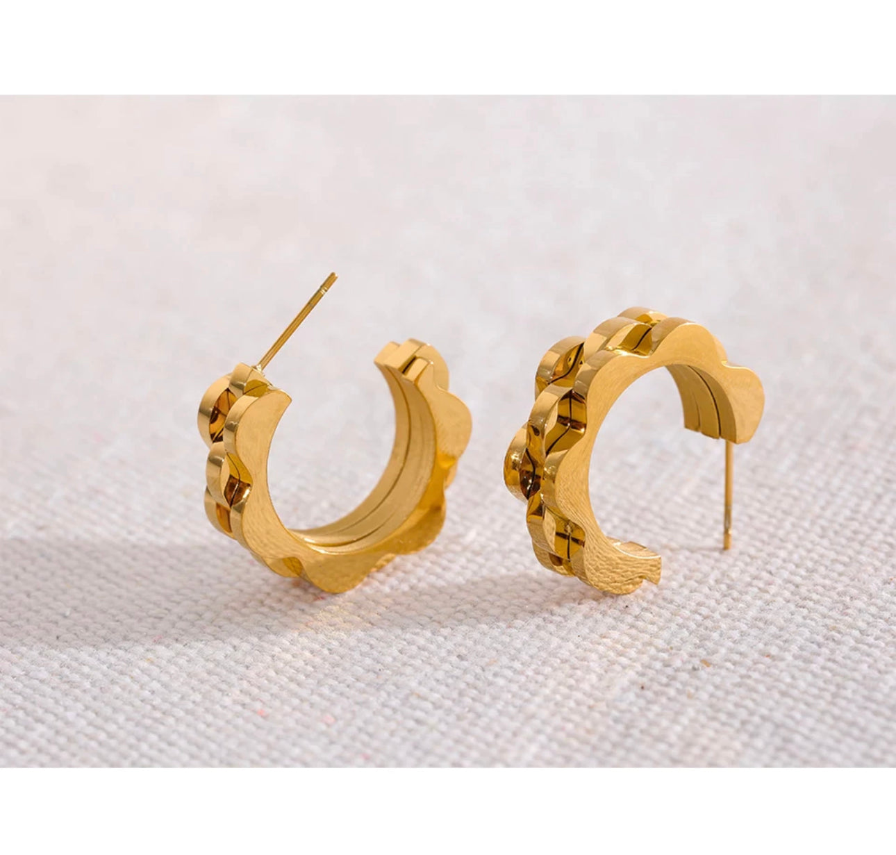 Cute Gold Plated over Stainless Steel Hoops