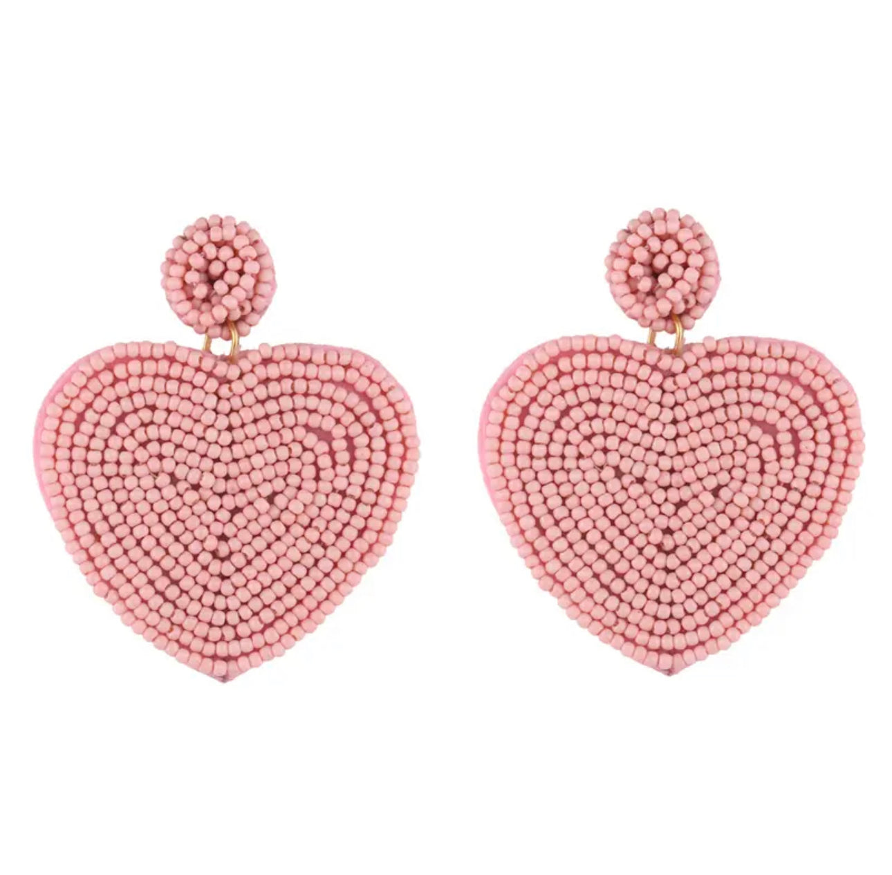 light pink heart earrings
