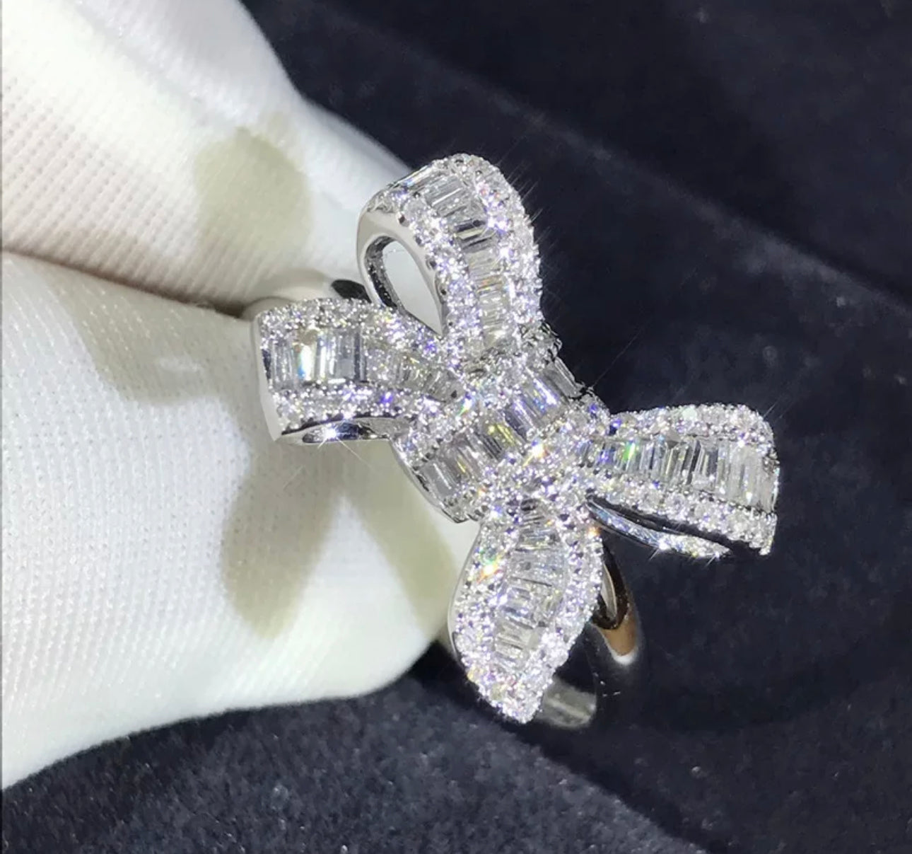 Bow Ring with CZ Embellishment