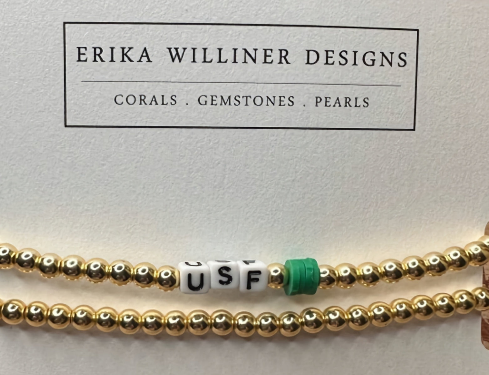 Stack of 2 USF Gold Galvanized Beads Bracelets