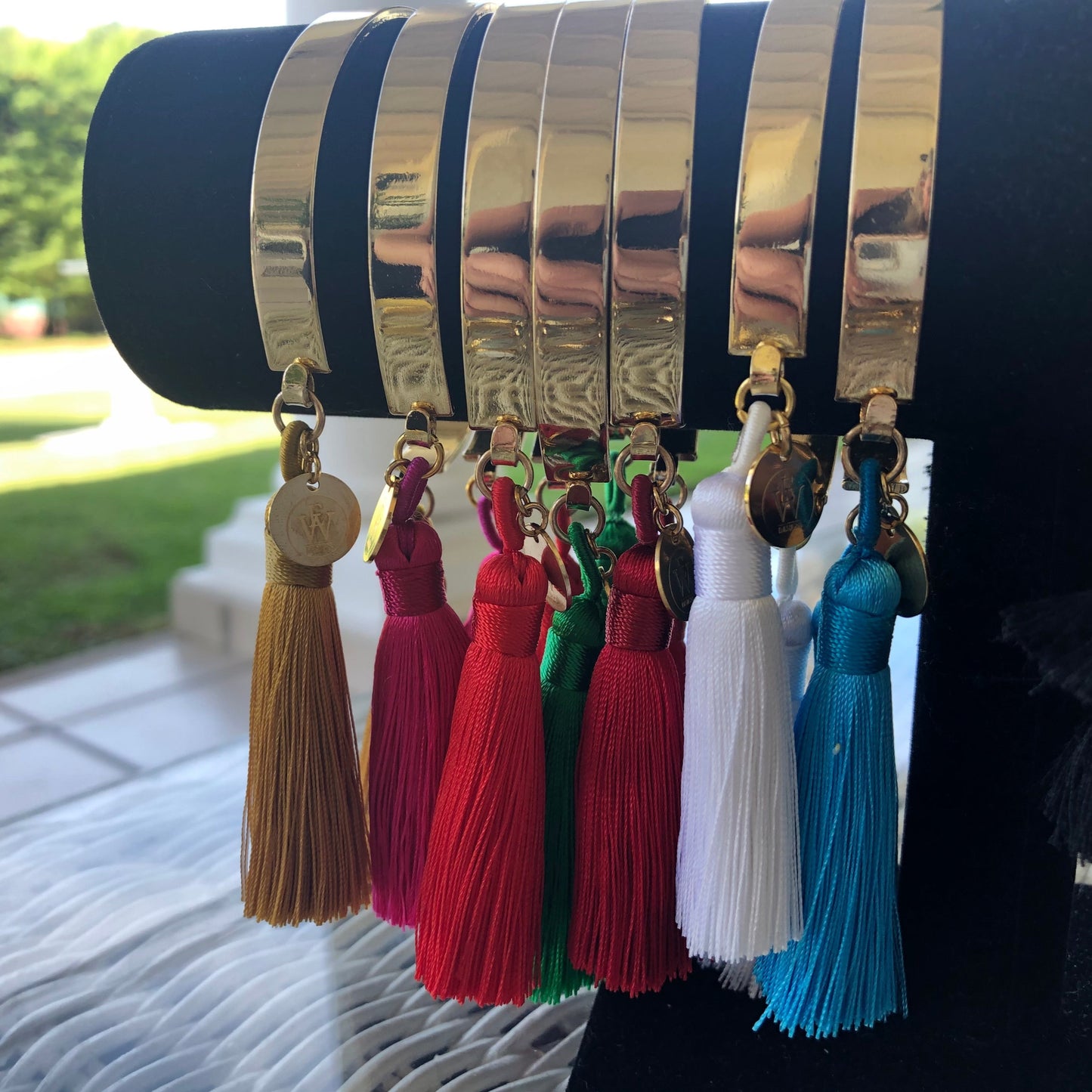 Open Bangle with Tassels